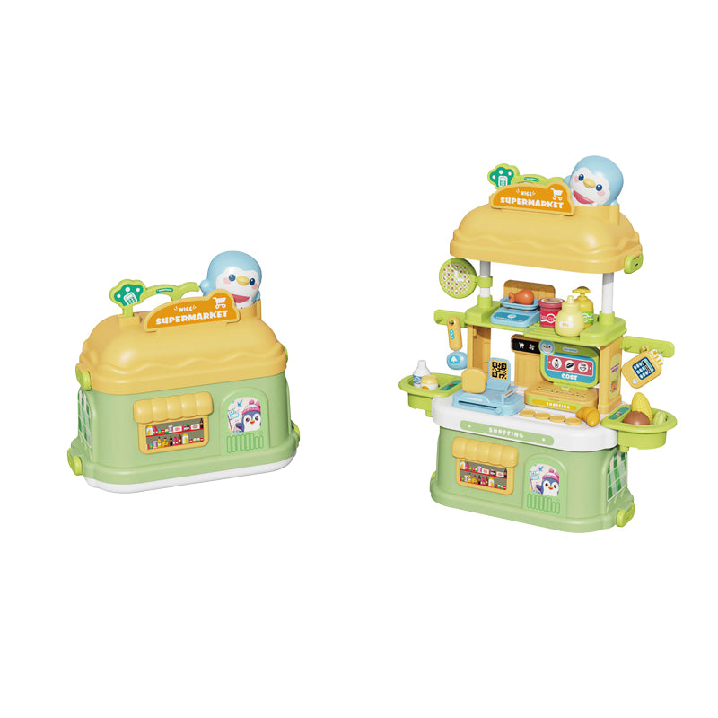 二合一房屋造型餐具台/绿色