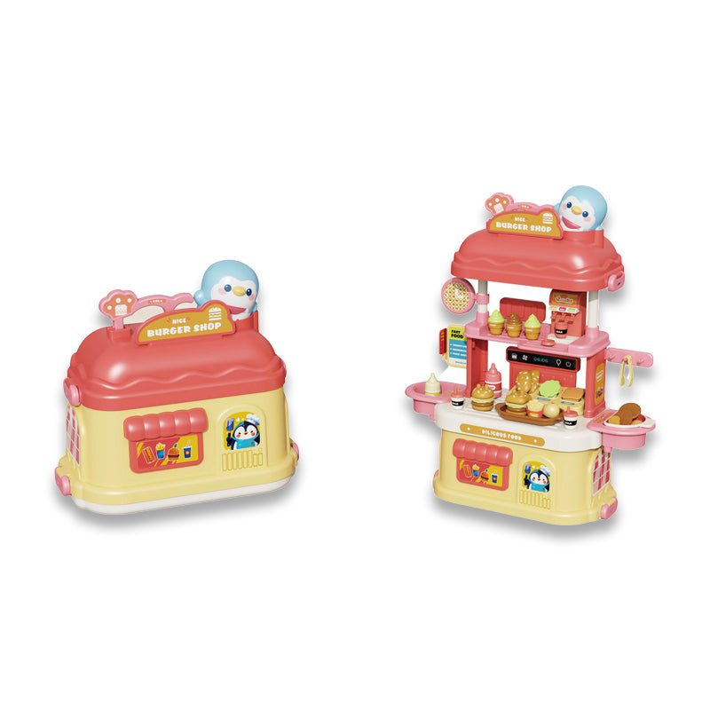 二合一房屋造型餐具台/黄色