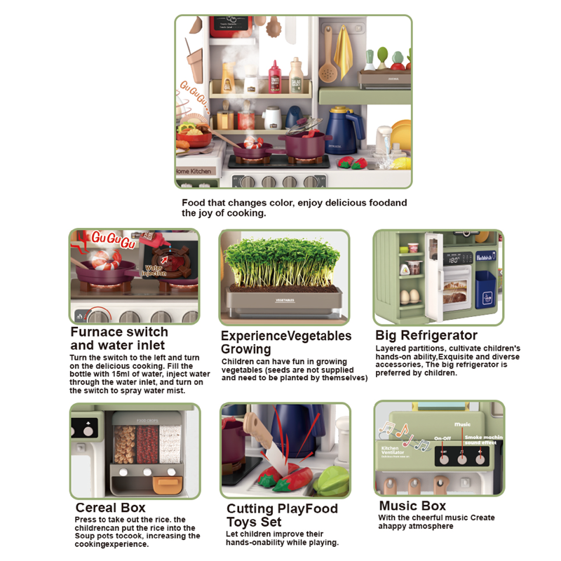 93Cm Kitchen Set With Light And Music(104 Pieces)