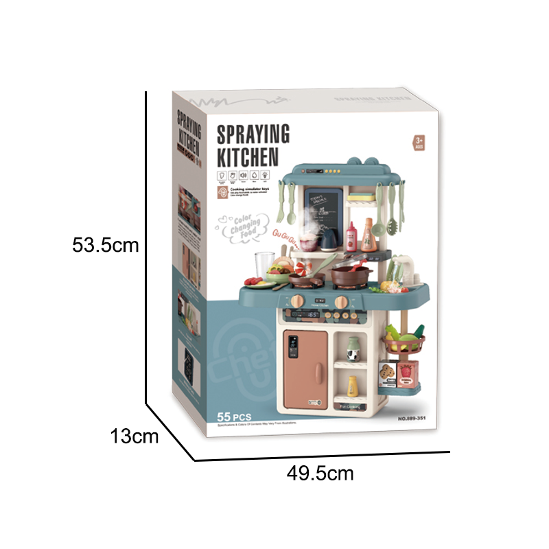 63Cm Kitchen Set With Light(55 Pieces)