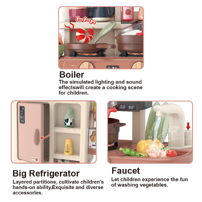 63Cm Kitchen Set With Light(49 Pieces)