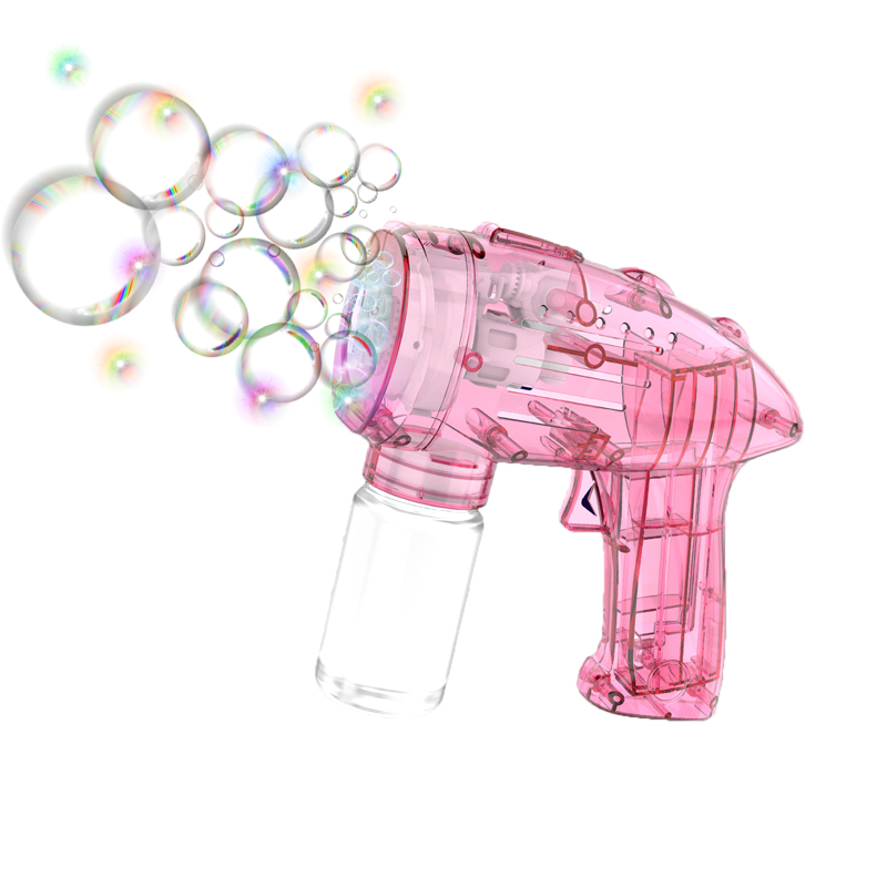 电动自动8孔透明泡泡枪/带灯光,4*AA无包电