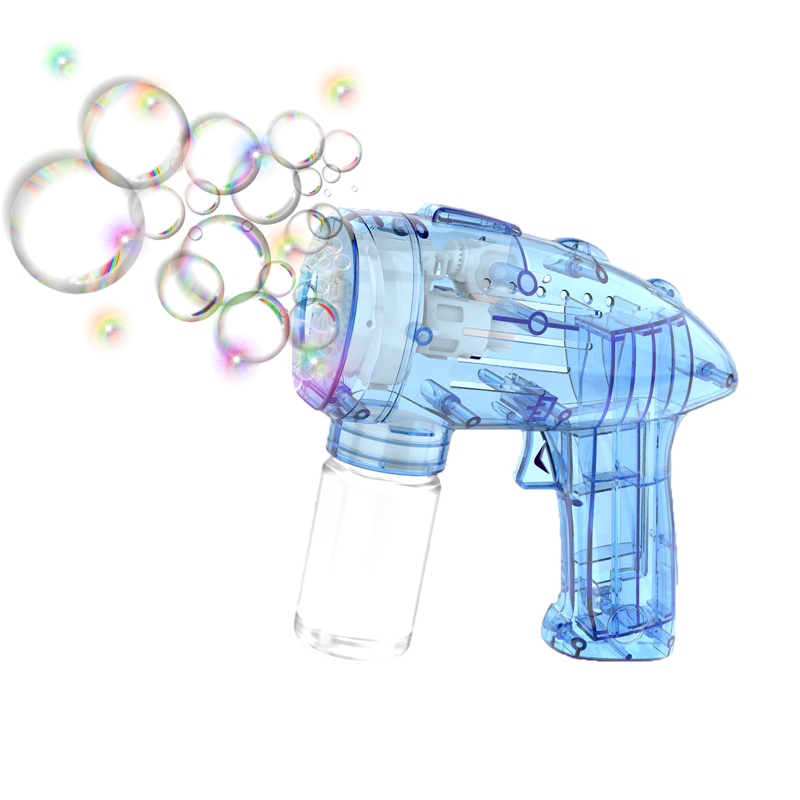 电动自动8孔透明泡泡枪/带灯光,4*AA无包电