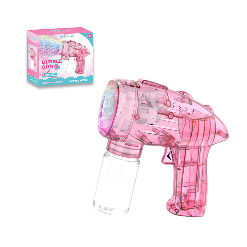 电动自动8孔透明泡泡枪/带灯光,4*AA无包电