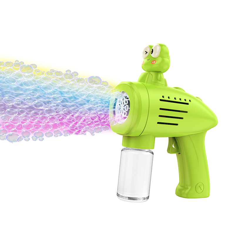 电动自动8孔大眼蛙泡泡枪/带灯光,4*AA无包电
