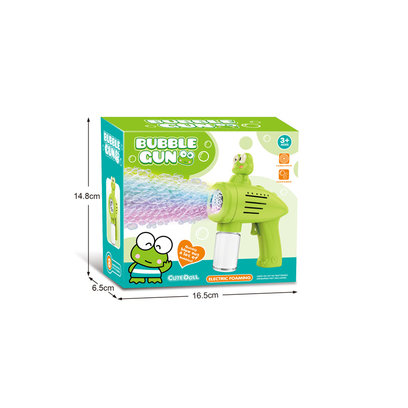 电动自动8孔大眼蛙泡泡枪/带灯光,4*AA无包电
