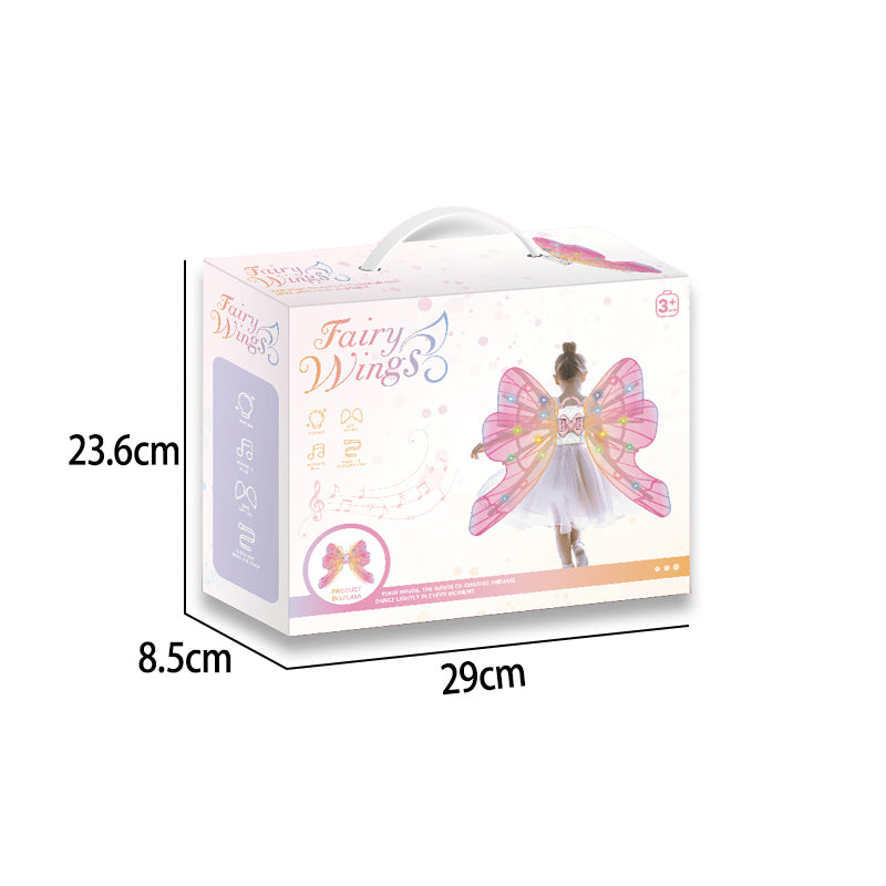 手提包精灵翅膀/带灯光,音乐,翅膀可挥动,3*AA无包电