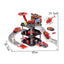 消防三层大楼停车套装/配2只滑行合金小车,1只飞机