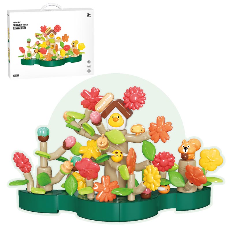 91Pcs Diy Blocks Flower Tree