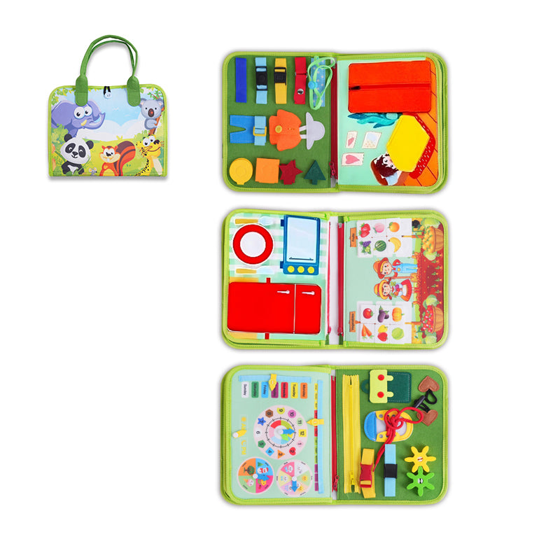 蒙氏儿童早教益智-毛毡4页绿色果农忙碌版