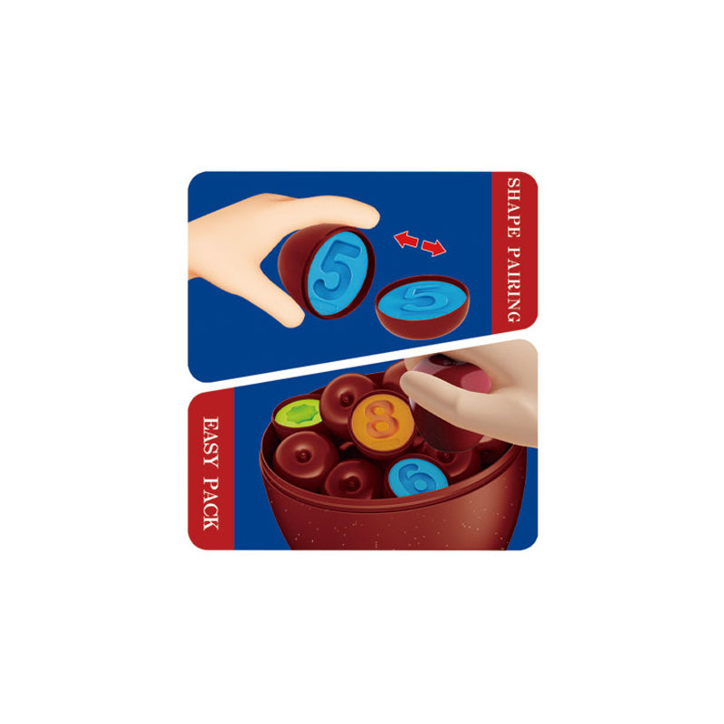 苹果装卡通益智启蒙数字图案配对/12PCS