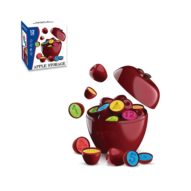 苹果装卡通益智启蒙数字图案配对/12PCS