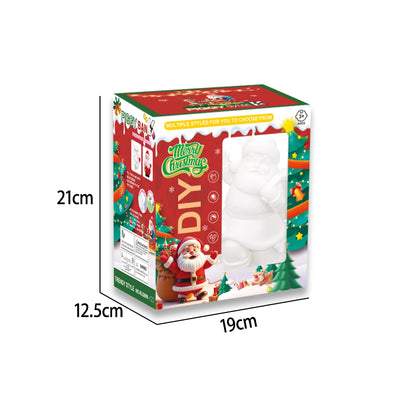 DIY圣诞老人礼物手提灯笼彩绘存钱罐/带灯光,音乐