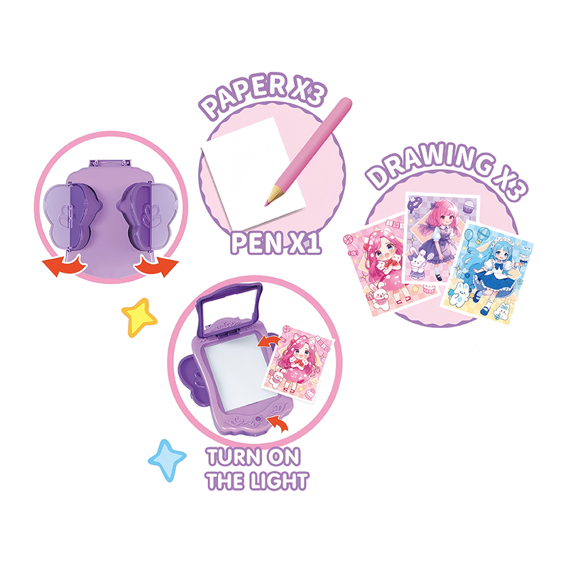 临摹画板/带灯光,六色混装