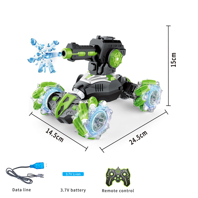 2.4G遥控打弹扭变车/带灯光,音乐,车身包3.7V锂电池,遥控器2*AA无包电