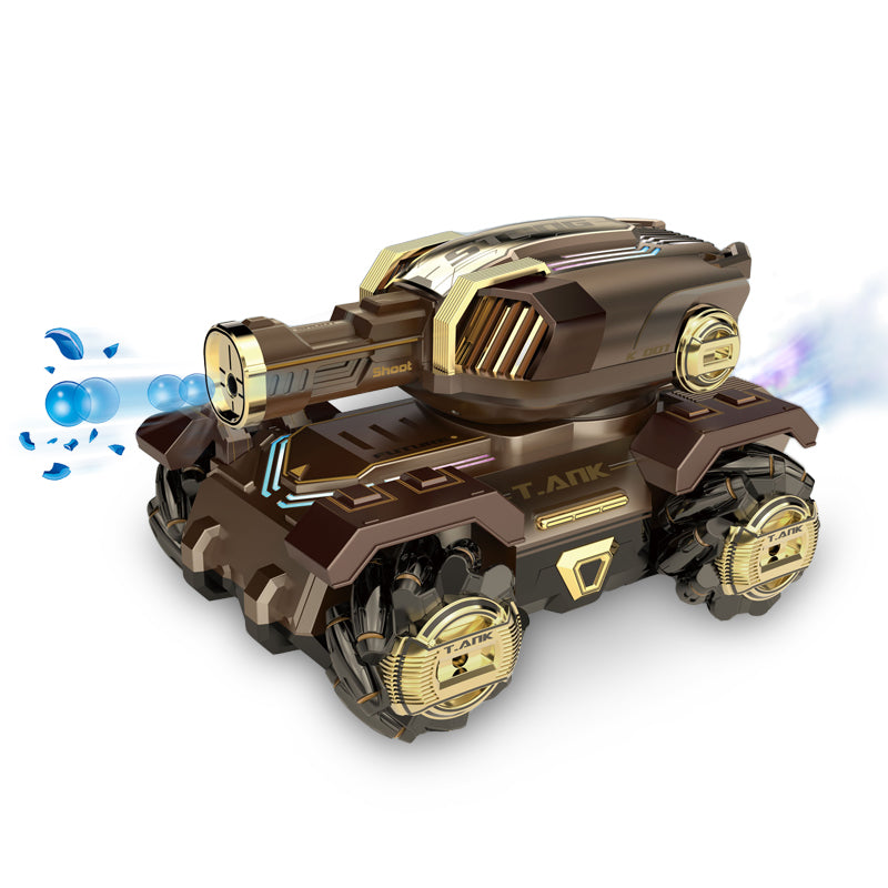 1:10 2.4G遥控特技坦克/带灯光,音乐,炮塔270度转动,包3.7V充电电池,USB线,遥控器2*AA无包电,二色混装