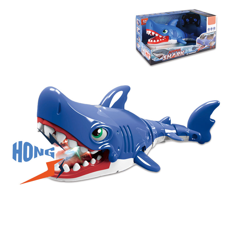 遥控喷雾鲨鱼/带灯光,声音,车身包3.7V锂电池,USB线,遥控器2*AA无包电