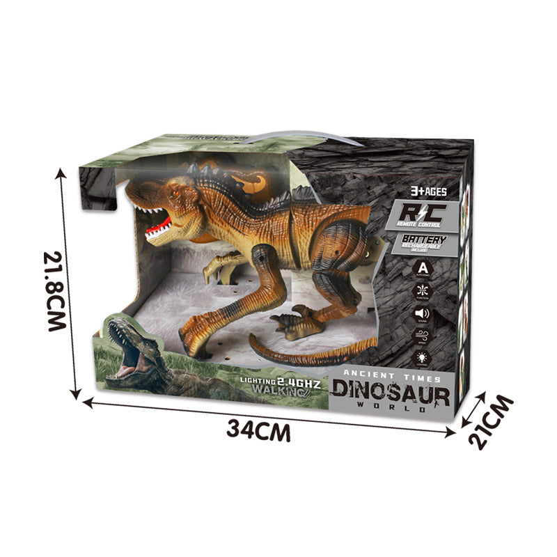 2.4G遥控暴走霸王龙/带灯光声音,机身包3.7V锂电池,USB充电线,遥控器2*AA无包电,二色混装