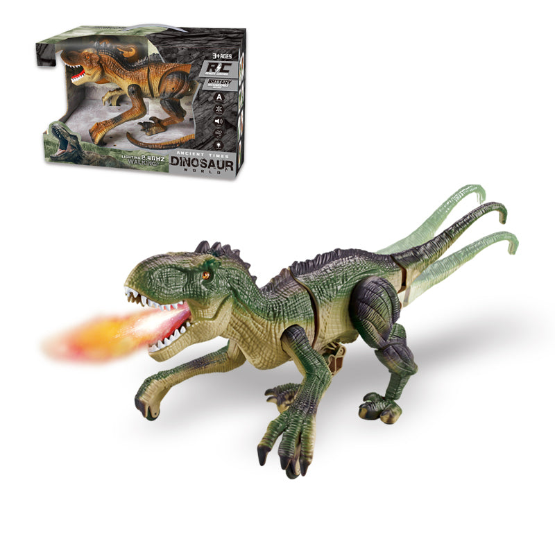 2.4G遥控暴走霸王龙/带灯光声音,机身包3.7V锂电池,USB充电线,遥控器2*AA无包电,二色混装
