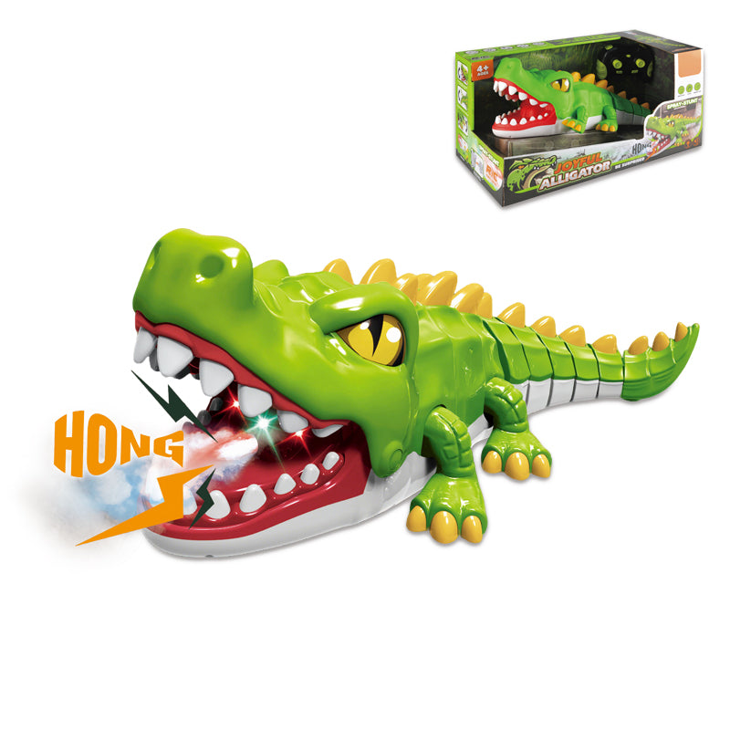 遥控喷雾鳄鱼/带灯光,声音,车身包3.7V锂电池,USB线,遥控器2*AA无包电