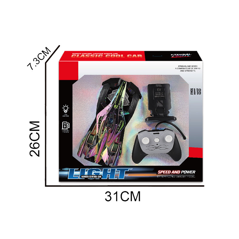 27Mhz 1:18 4-Way R/C Car With Light 2-C Ass'D