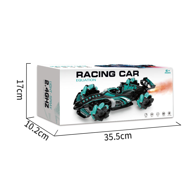 1:14 2.4G遥控喷雾方程车/带灯光,音乐,包3.7V充电电池,USB线,遥控器2*AA无包电,橙蓝二色混装
