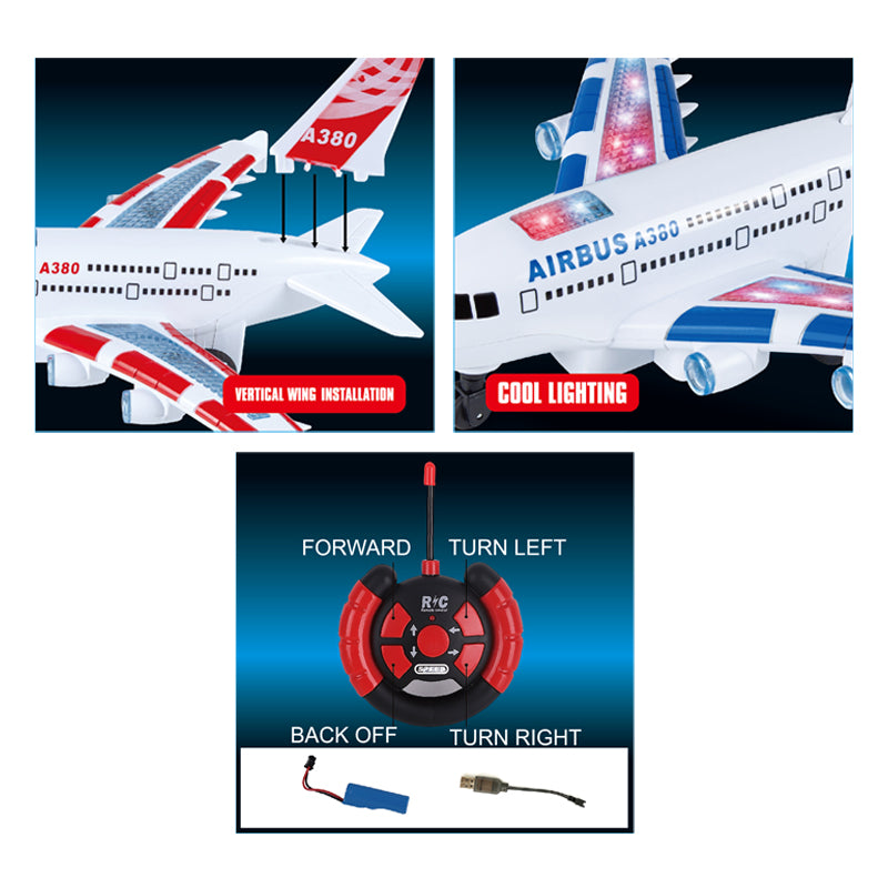 27Mhz 4-Way R/C Plane With Light And Music 2-C Ass'D