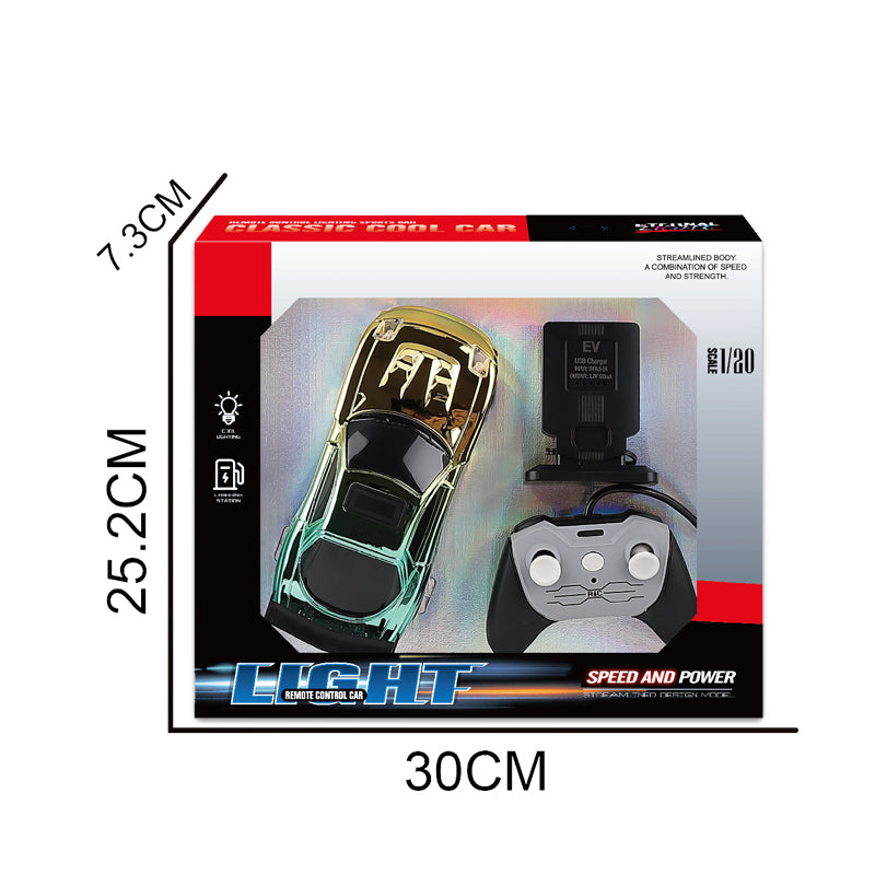 27Mhz 1:20 4-Way R/C Car With Light 2-C Ass'D