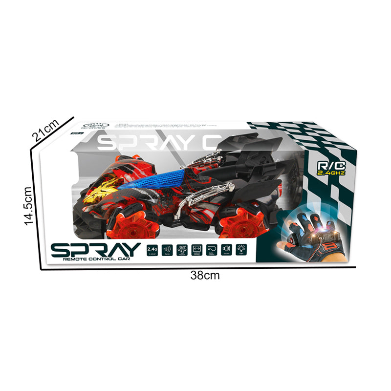 遥控喷雾特技跑车/配手把遥控器,带灯光,音乐,车身包3.7V锂电池,USB线,手把摇控器2*AA无包电