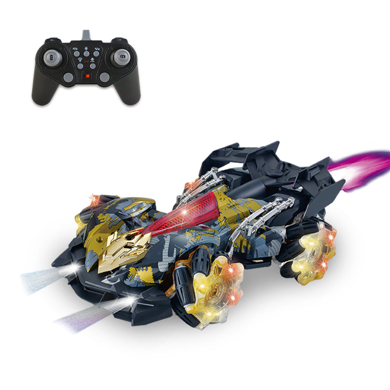 遥控喷雾特技跑车/配手把遥控器,带灯光,音乐,车身包3.7V锂电池,USB线,手把摇控器2*AA无包电