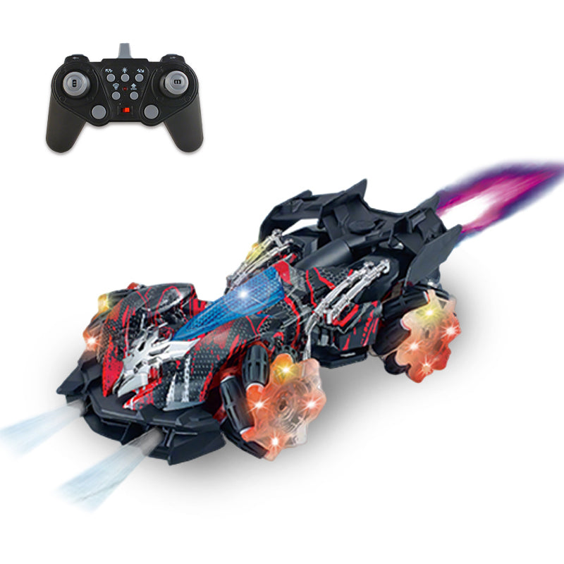 遥控喷雾特技跑车/配手把遥控器,带灯光,音乐,车身包3.7V锂电池,USB线,手把摇控器2*AA无包电