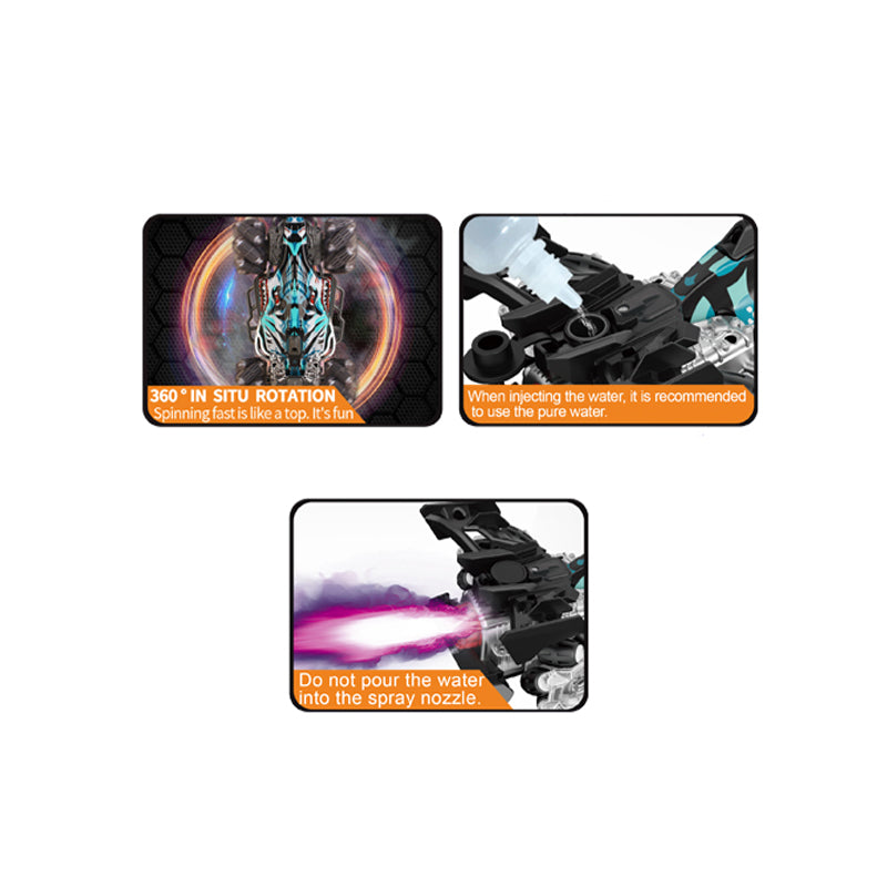 遥控喷雾特技跑车/配手把遥控器,带灯光,音乐,车身包3.7V锂电池,USB线,手把摇控器2*AA无包电