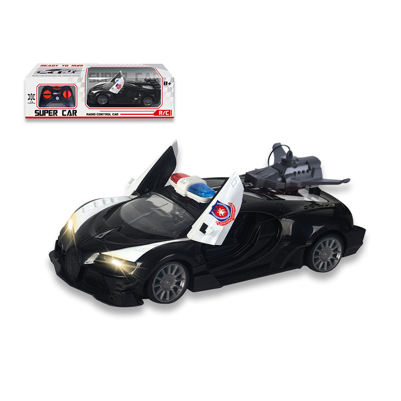 二款1:24 27MHZ五通遥控一键开门仿真警车/车身3*AA无包电,遥控器2*AA无包电,二色混装