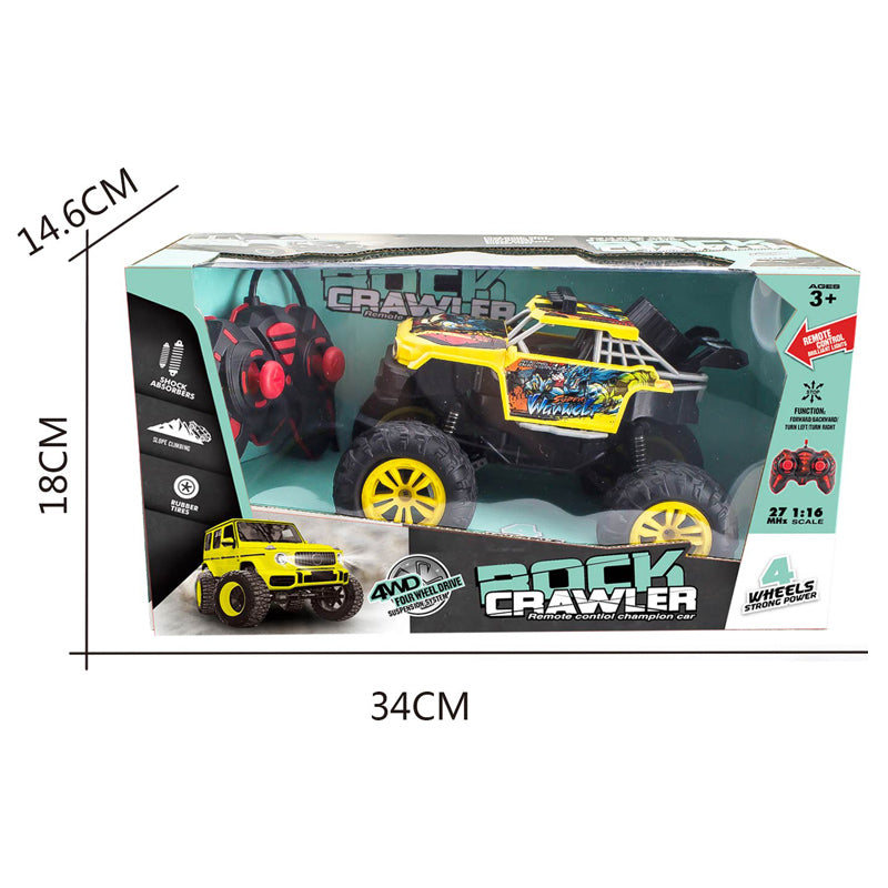 27Mhz 1:16 4-Way R/C Cross Country Car With Light 2-C Ass'D