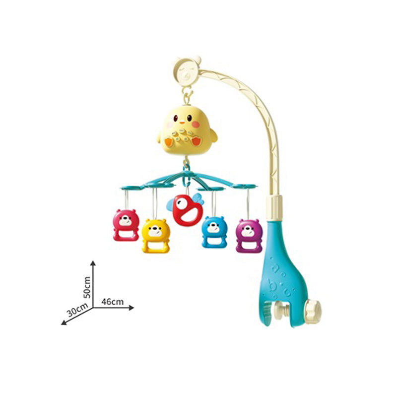 萌宠小鸡婴儿床铃/配熊公仔摇铃,3*AAA无包电,北欧色二色混装