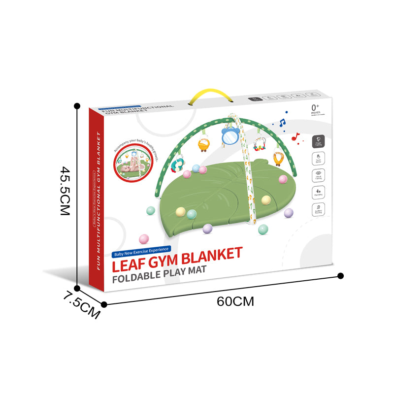 树叶爬行健身毯+可啃咬水煮摇铃+20粒海洋球