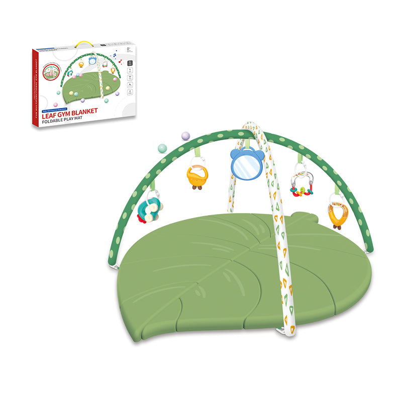 树叶爬行健身毯+可啃咬水煮摇铃+20粒海洋球