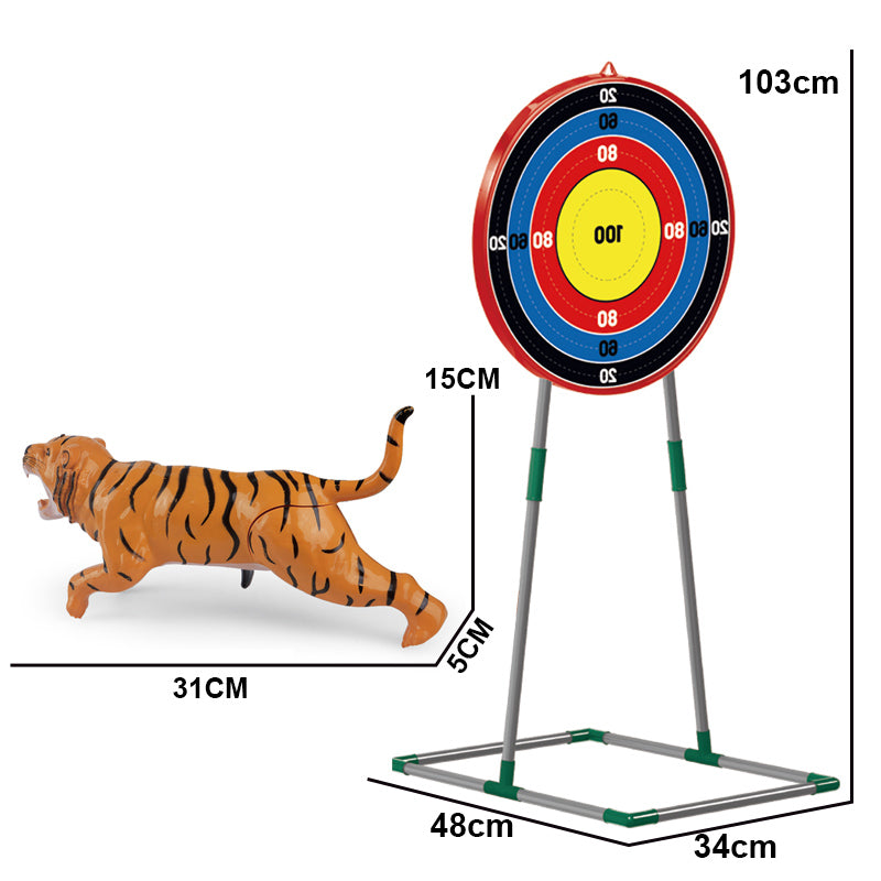 三角龙&霸王龙&甲龙&老虎软弹枪+标靶架